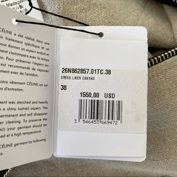 CELINE MIDI LINEN DRESS | SIZE FR 38/US 6 | NWT | RETAILED FOR $1,550 - Picture 5 of 14